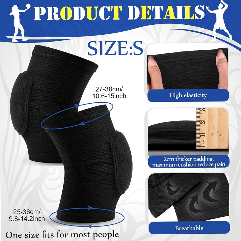 Yinder 4 Pcs Volleyball Knee Pad and Arm Sleeve Volleyball Accessories Stuff Forearm Elbow Sleeve Wrist Guard with Protection Pad and Thumb Hole for Women Men Adult - Image 3